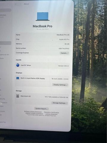 MacBook Pro 16 M3 36gb 1TB