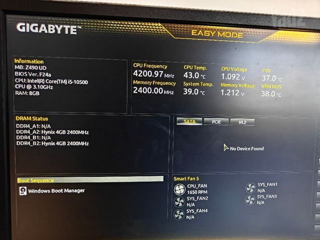 Gigabyte Z490 UD + i5 10500