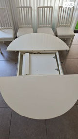 שולחן עגול נפתח עם 4 כיסאות