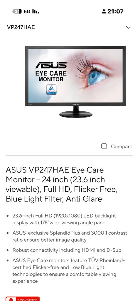 מסך מחשב asus