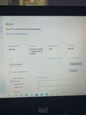 Laptop  toshiba