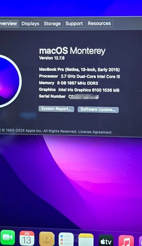 MacBook A1502 i5 8GB 256GB