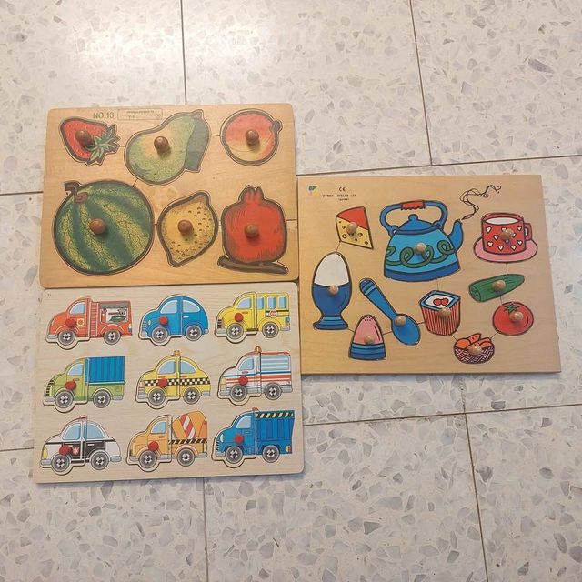 3 פאזלים מעץ