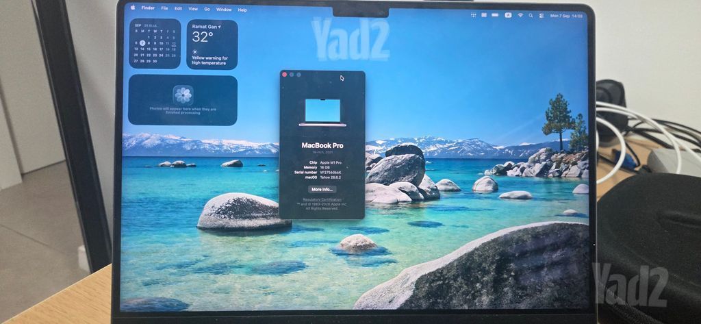 מקבוק 512GB 14" M1 Pro 16GB