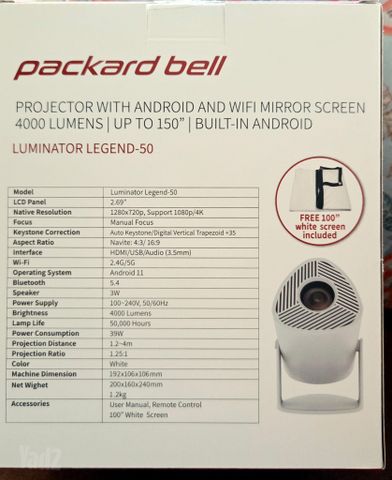 מקרן וידאו Packard Bell
