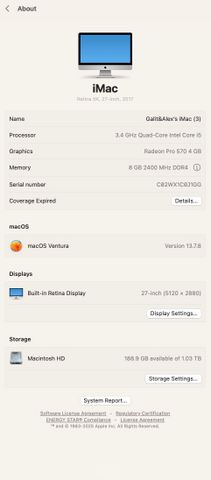 2017 iMac 27 inch