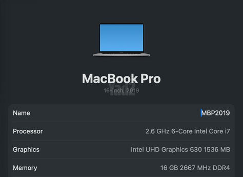 macbook pro 16 2019 16GB