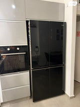 מקרר שחור זכוכית 4 דלתות