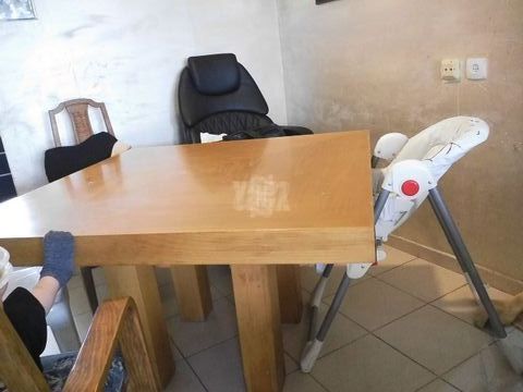 Solid wood square table