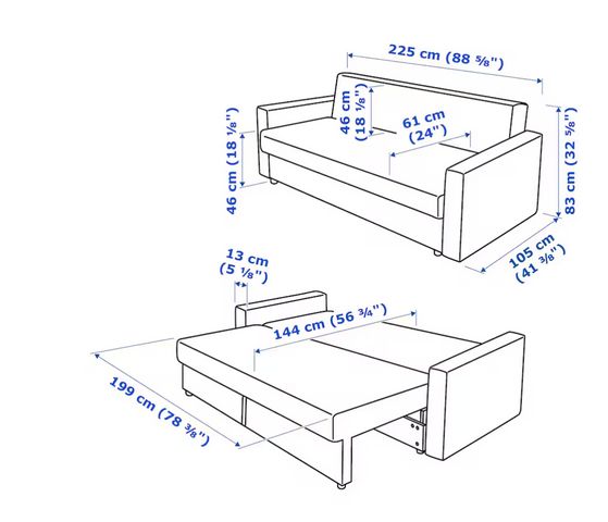 🛋️ ספת איקאה FRIHETEN תלת-מושבית נפתחת למיטה זוגית + ארגז מצעים – כמו חדשה! 🌟