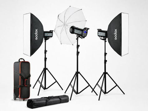 3× פלאשים Godox QD400, טריגר