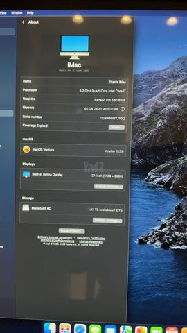 iMac 27" Retina 5K i7 40GB 2TB