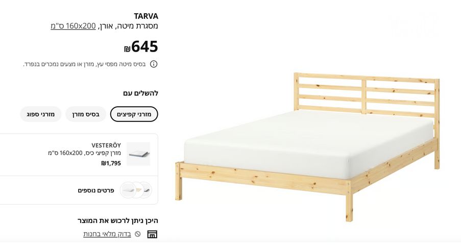 מסגרת מיטה TARVA