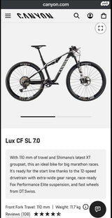 למכירה  Canyon Lux cf sl 7.0