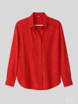 חולצת ג'קארד אדומה tru blouse