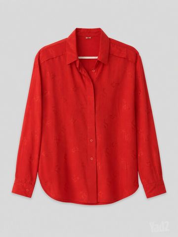 חולצת ג'קארד אדומה tru blouse