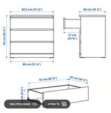 IKEA MALM שידת 3 מגירות