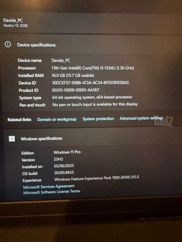 Dell Vostro 15 מחשב נייד V3530