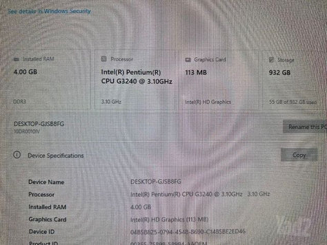 מחשב נייח intel G3240