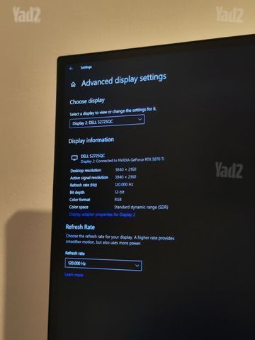 מסך 27 אינץ' DELL 4K 120HZ