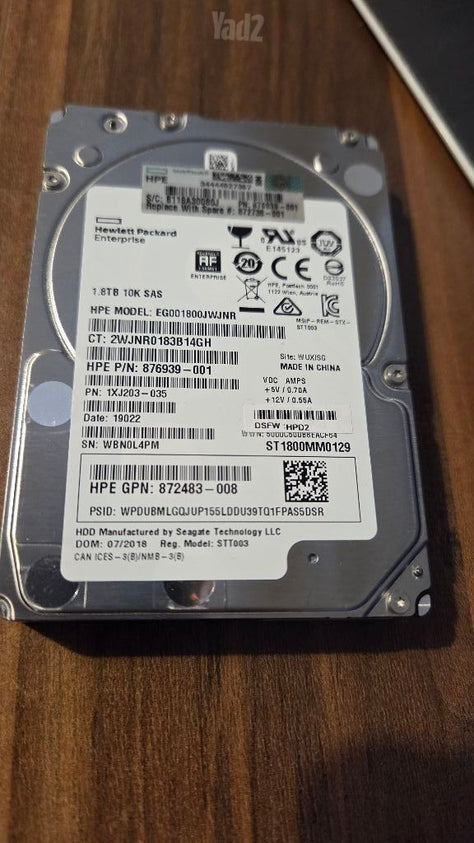 8 דיסקים HPE 1.8TB 10K SAS