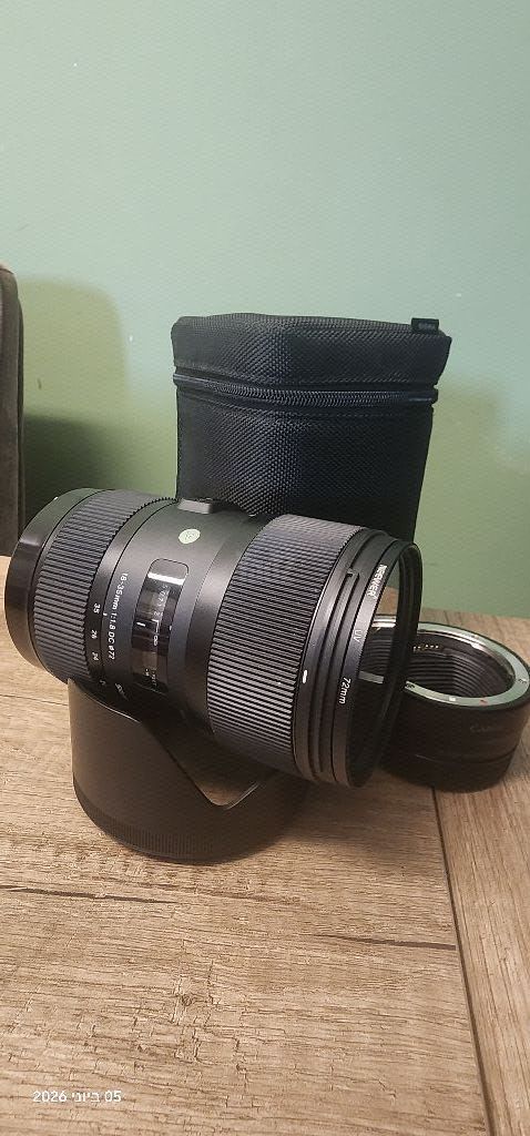 סיגמה 18-35 f1.8 + מתאם לrf
