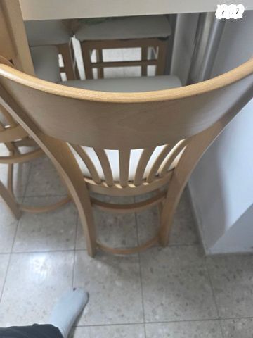 כיסא בר עץ מלא