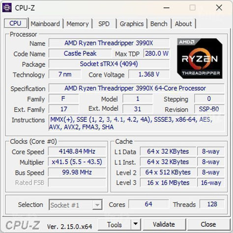 תחנת עבודה Threadripper 3990X
