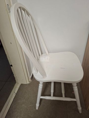 סט 4 כסאות עץ לבן
