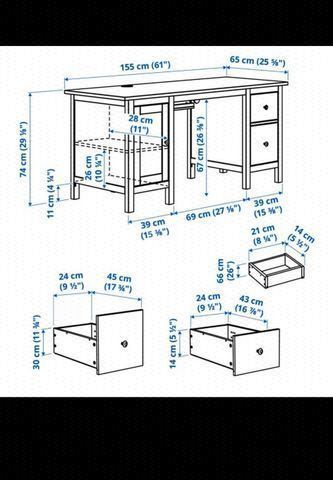 שולחן עבודה IKEA HEMNES איקאה