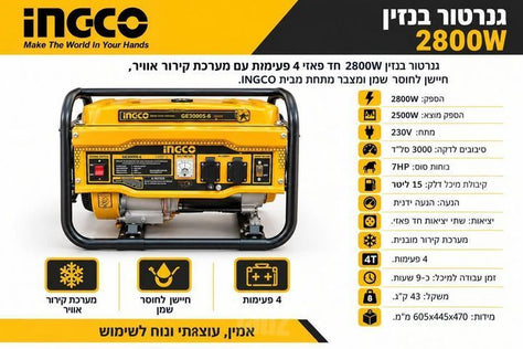 גנרטור 2800W להשכרה