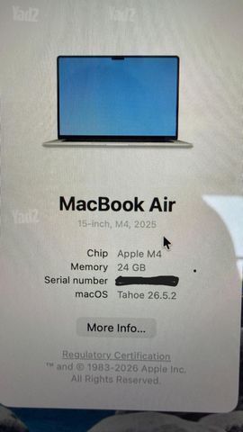 Macbook air 15 M4/24GB/512GB