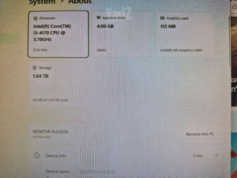 מחשב intel i3-4170