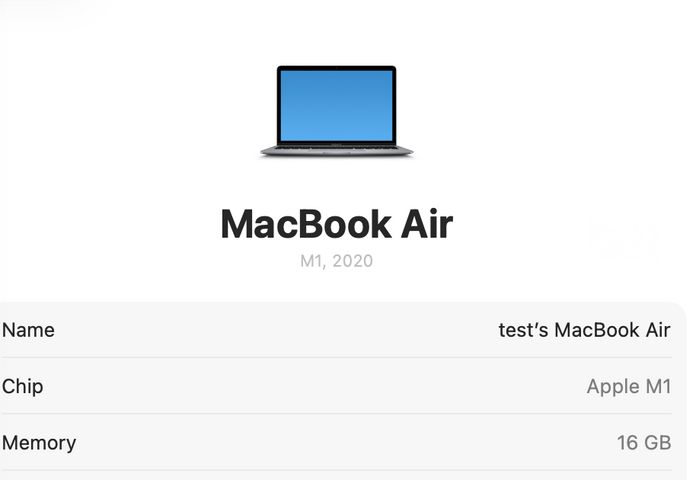 MacBook  Air M1  16GB 512GB