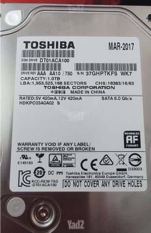 כונן קשיח TOSHIBA 1TB