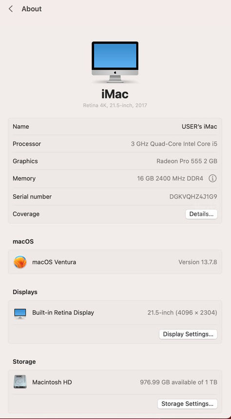 2017 iMac 21.5 אינצ
