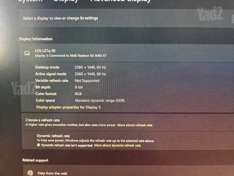 Lenovo L27q-10 27" QHD 2K IPS