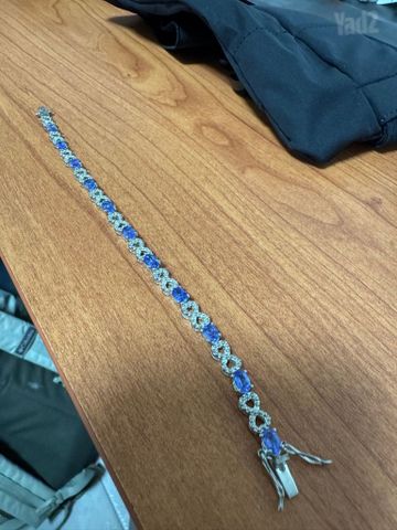 צמיד כסף + tanzanite