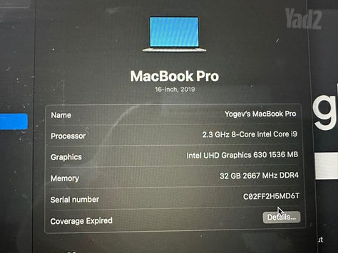 MacBook Pro i9 16 32GB 1TB