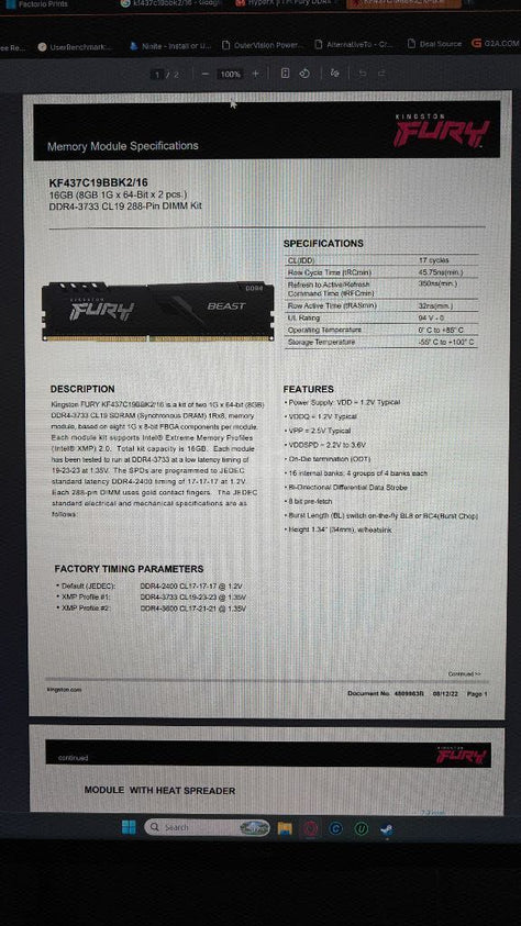 Ram ddr4 8 x2/2