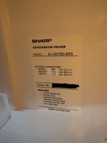 מקרר Sharp דגם SJ-SE70D