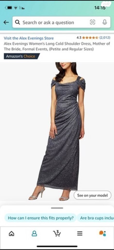 שמלת ערבAlex Evenings חדשה