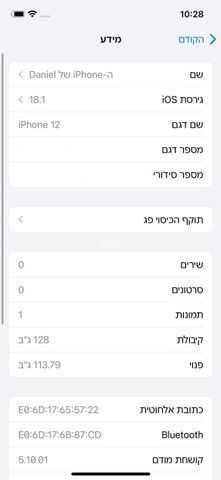 iPhone 12 – 128GB – מצב טוב!
