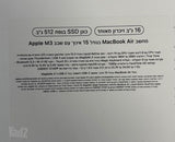 MacBook Air M3|15”| 512GB|16GB