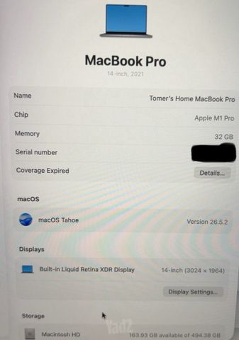 MacBook Pro M1 Pro 32GB 512GB