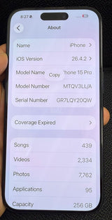 iPhone 15 Pro 256gb