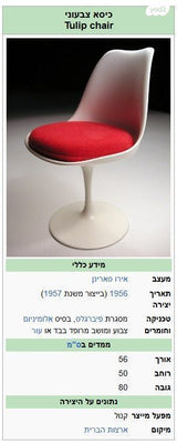 כסא TULIP שחור-לבן