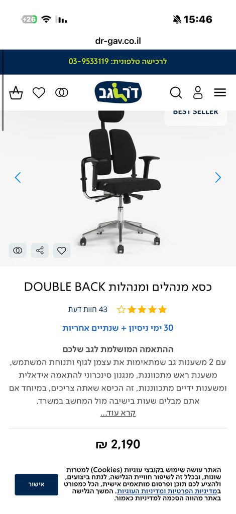 Double tech manager chair