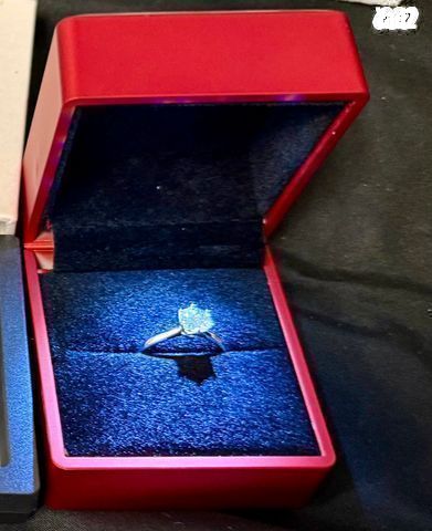 טבעת כסף יהלום מוייסנייט 1ct