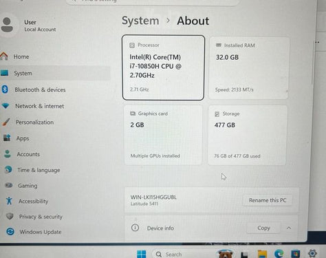 Dell latitude 5411